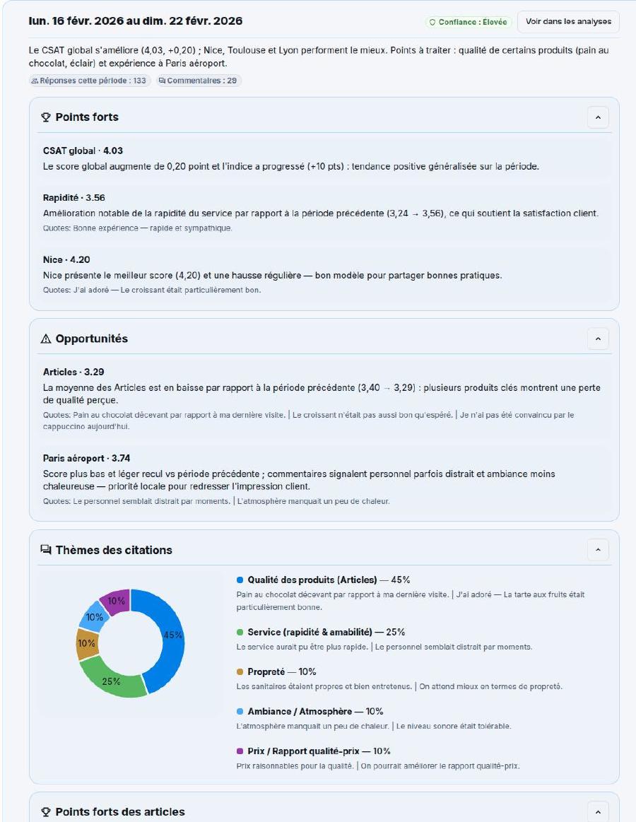 Des retours clients à un plan d'action